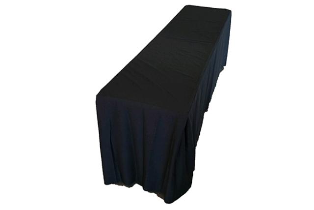 8' X 24" BLACK FITTED TABLE COVER