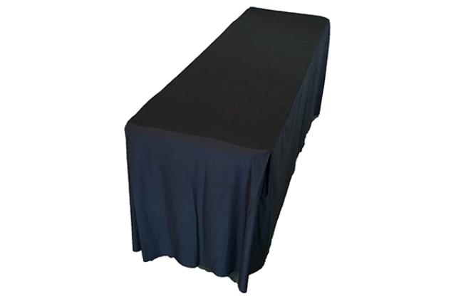 6' X 24" BLACK FITTED TABLE COVER