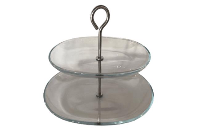 2-TIER GLASS TRAY