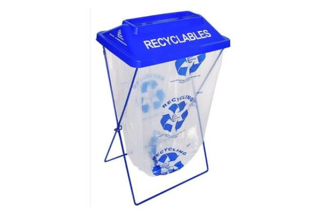 1-HOLE BLUE COLLAPSIBLE RECYCLE BIN
