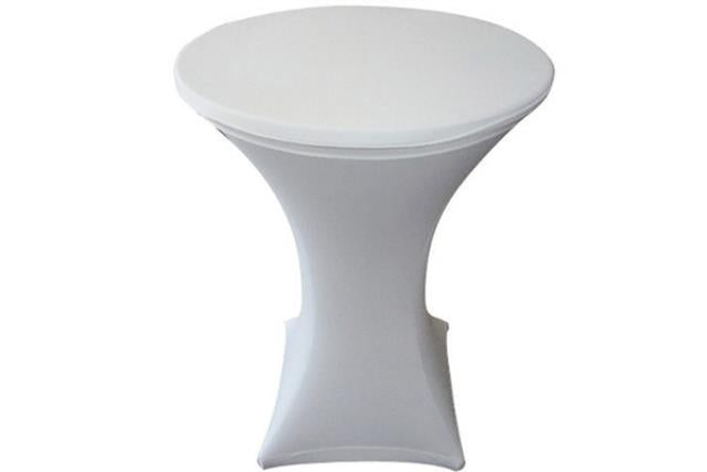 32" RND (42"H) WHITE SPANDEX