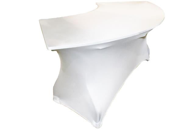 7' X 30" X 30" HIGH SERPENTINE WHITE SPANDEX