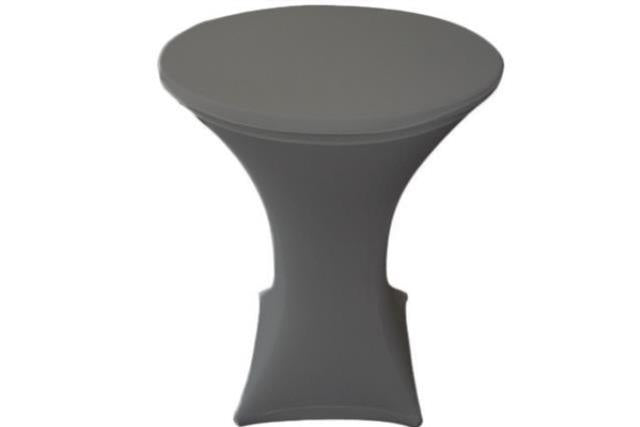 36" RND (42"H) SILVER SPANDEX