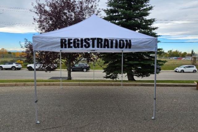 'REGISTRATION' BANNER for VALENCE TENT TOP