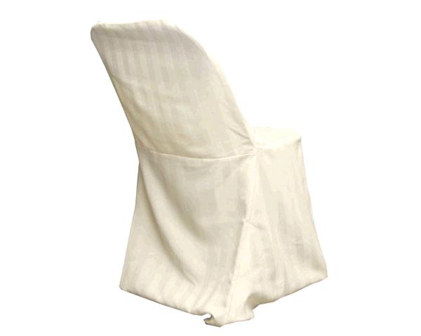 IVORY/STRIPE (NO BAND) CHAIR COVER