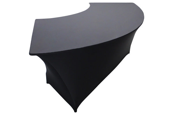 7' X 30" X 30" HIGH SERPENTINE BLACK SPANDEX