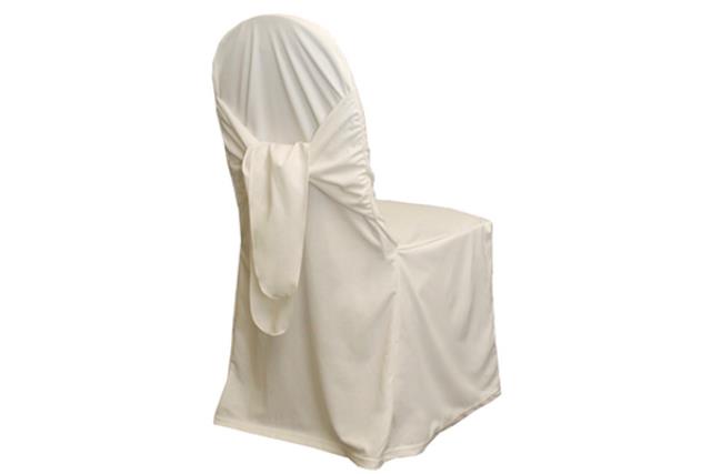 IVORY SCUBA WITH TIES CHAIR COVER