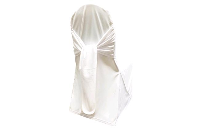 WHITE SCUBA W/ TIES CHAIR COVER