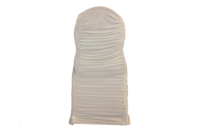 IVORY SWAG BANQUET CHAIR COVER